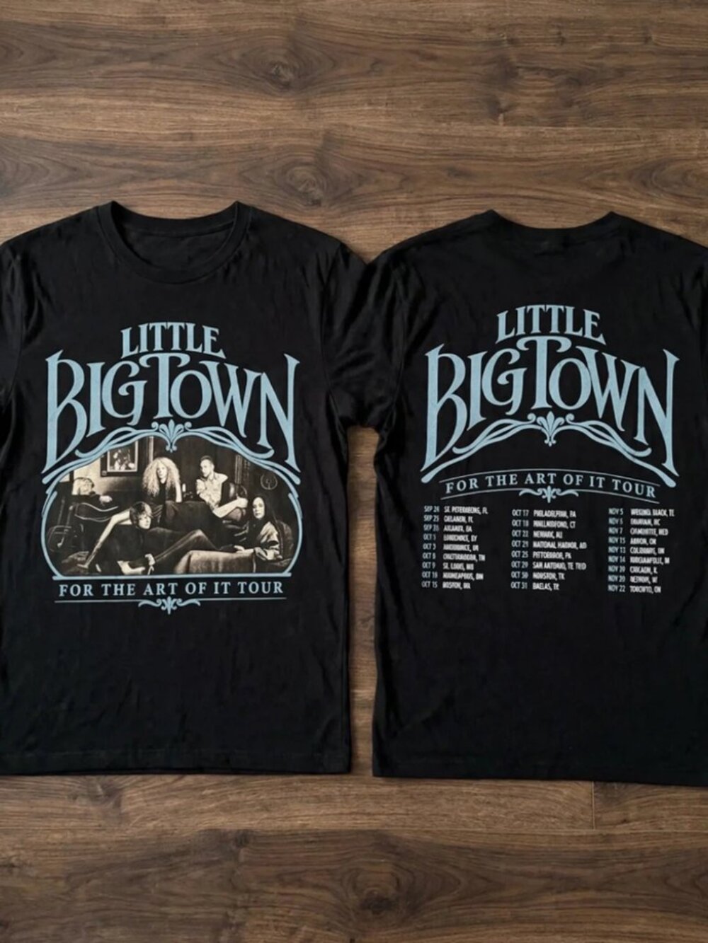 Little Big Town For The Art Of It Tour Black Two-Sided Reprint T-Shirt S-4XL